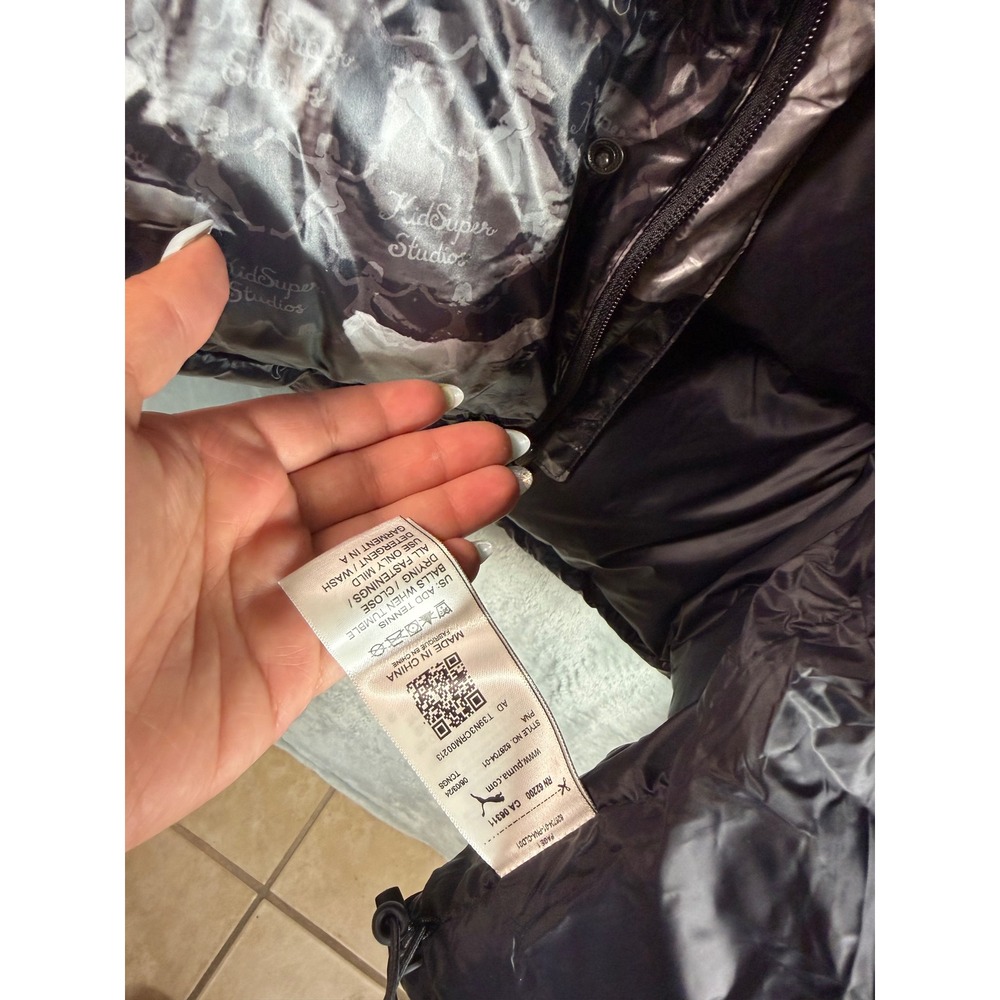 PUMA x KidSuper AOP Jacket Mens XL Black RDS Down Puffer Packable MSRP 400 NWT - Picture 8 of 11